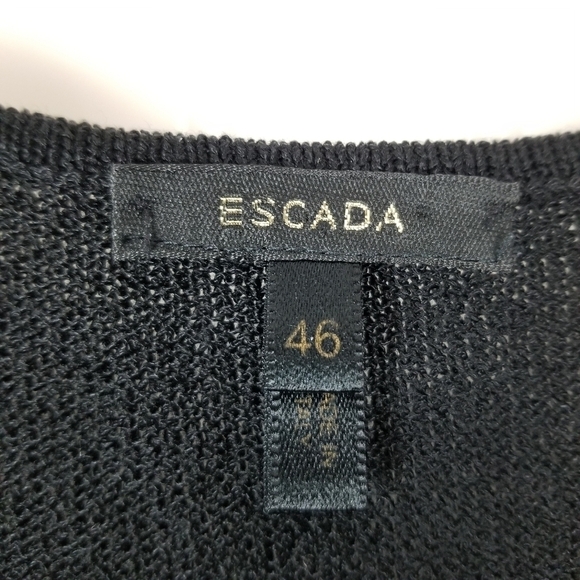 Escada Womens XXL Sleeveless Tank Top Sweater Wool Viscose Black EU 46 Size 16 - Picture 3 of 7